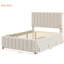 Lit plateforme tapissier avec couchette simple et 3 tiroirs Christiano-887895015
