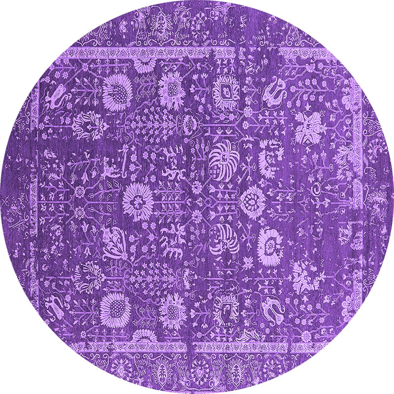 Tapis mauve Mid-Century 2598, Rond 5 pi