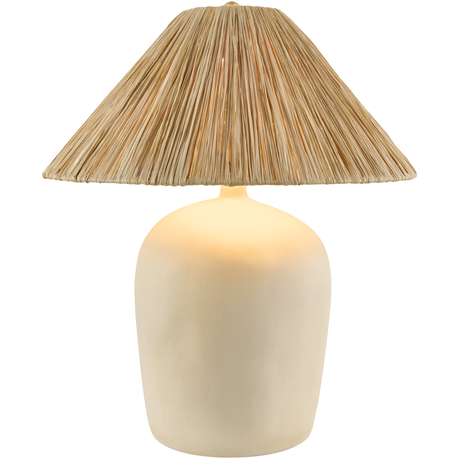Danica Ceramic Table Lamp, Off White, Seagrass Empire