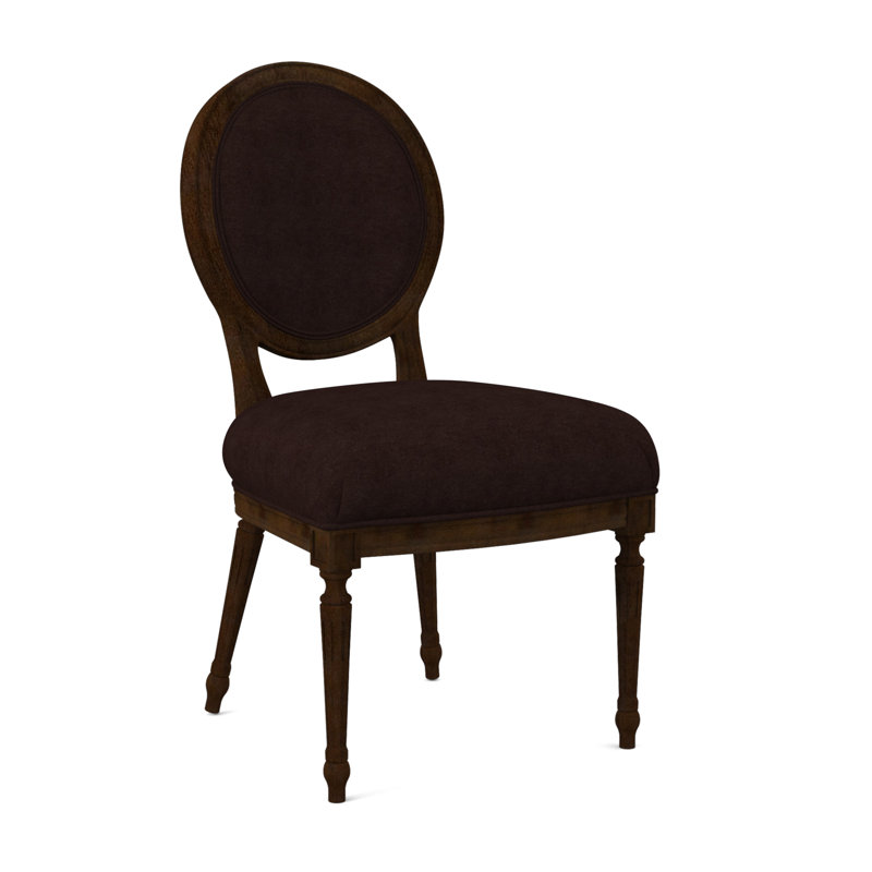Dauphin Dining Chair, American Walnut, Filigree Ivory