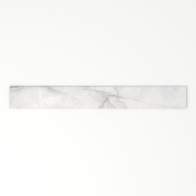 Onice White Polished 3 in. x 24 in. Porcelain Bullnose Tile Trim