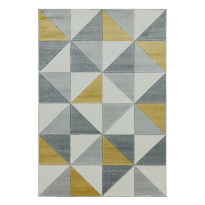 Sanjuan Cubic Yellow/Grey Area Rug