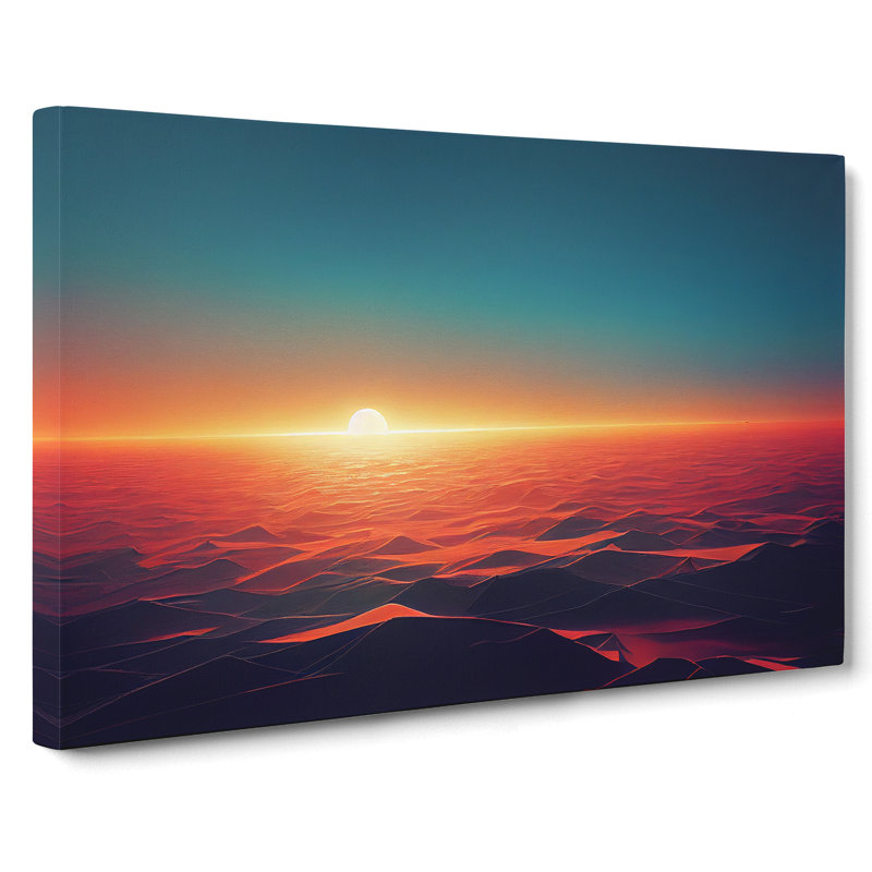 Artistic Ocean Sunset - Wrapped Canvas, 35cm H x 50cm W x 3cm D