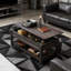 Table basse extensible à plateau relevable de 47,3 po Sparta avec rangement dissimulé et tablette ouverte, table basse à plateau relevable avec pieds stables, table de salon carrée avec rangement-88633445