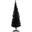 Arbre de Noël mince pré-éclairé - Arbre artificiel étroit avec lumières DEL et support en métal, convenant à un décor d'appartement ou de bureau