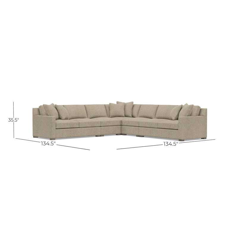 Kelsey Sectional, Tan Polyester