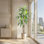 Arbre de jardin artificiel, bois de fer brésilien artificiel à 5 troncs de 6 pi avec troncs et feuilles réalistes, grandes plantes artificielles de verdure pour le bureau de la chambre à coucher du salon