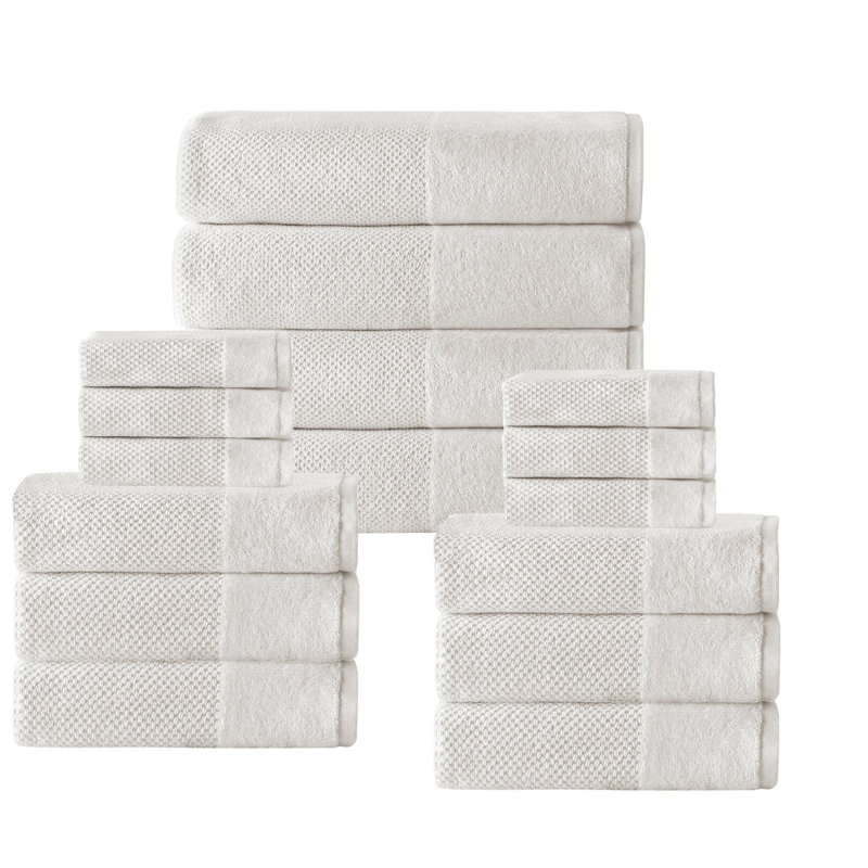 Ensemble de serviettes en coton turc 16 pièces Schnell, Crème