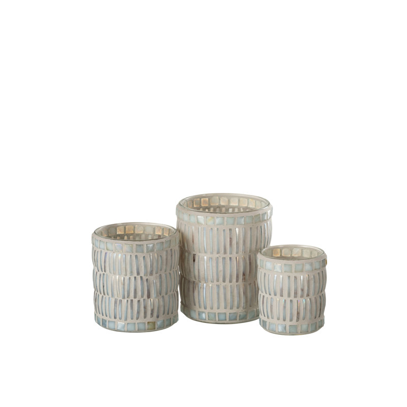 Glass Tabletop Tealight Holder, 8cm H x 7.7cm W x 7.7cm D