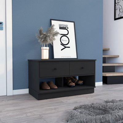 Banc de rangement rectangulaire à 2 tiroirs et 2 tiroirs