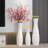 Ceramic Tall Floor Vase - Handmade Large White Flower Vase For Home Decor, Living Room, Office, Wedding - Modern Decorative Vase With Smooth Glaze Finish