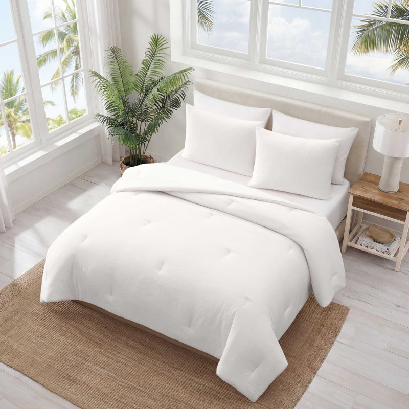 Ensemble d'édredon réversible blanc Tommy Bahama, Édredon pour grand lit + 2 taies décoratives
