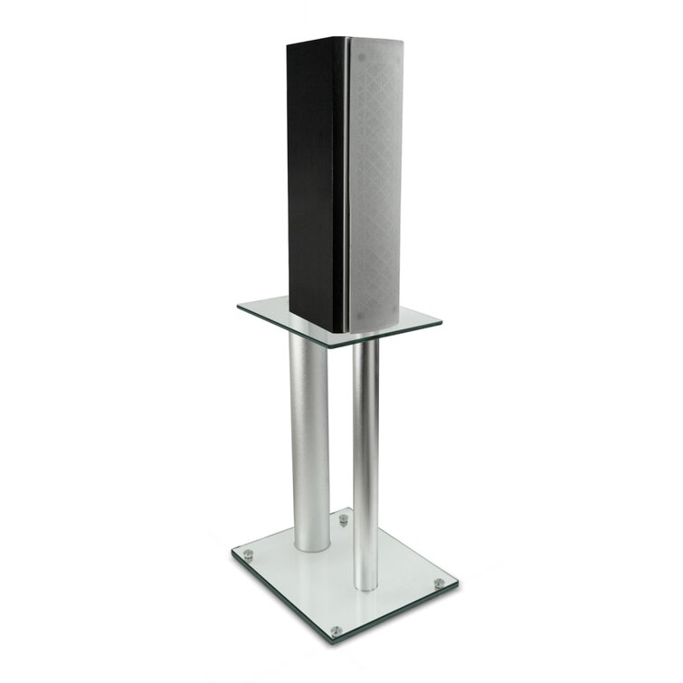 Mount-It! Satellite Speaker Stands for Surround Sound Home Theaters, Glass, and Aluminum