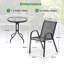 3 Pcs Outdoor Bistro Set Patio Round Dining Side Table W/2 Chairs-Grey