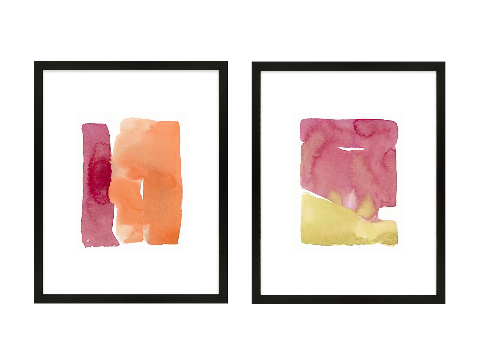 Citrus Splash 2-Piece Print Set, Black Framed, 50" H x 40" W