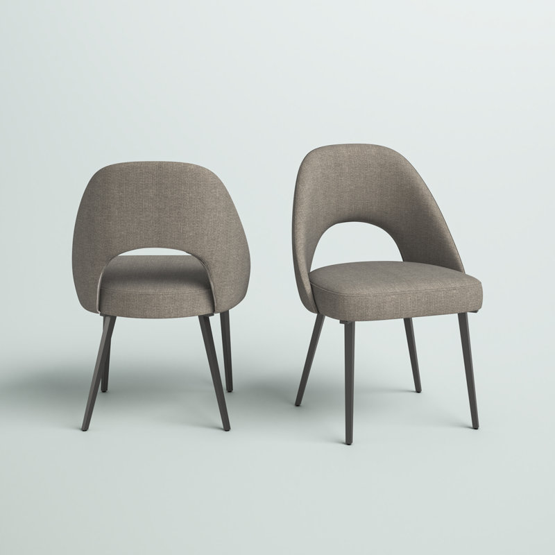 Chaise d'appoint rembourrée Etna, Grey Herringbone Twill