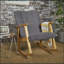 Chaise berçante rembourrée en tissu gris
