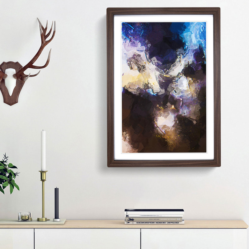 Splatter of Paint in Abstract - Picture Frame Graphic Art Print, 65cm H x 48cm W x 2cm D, Walnut Framed