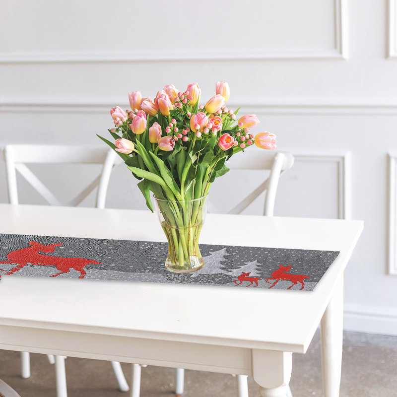 Tapestry Table Runner Reindeer And Tree - Set Of 2, 2