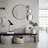 34.5'' Geometric Round Metal Frame Wall Mirror, Modern Decorative Accent Mirror