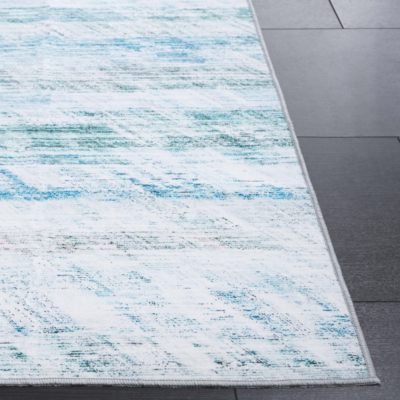 Tapis gris / turquoise Athiran 919, Rectangle de 5 pi x 8 pi