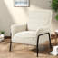 Chaises d'appoint modernes, structure en métal gris, fauteuil de lecture compact