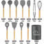 Kitchen Utensil Set Silicone Cooking Utensils Heat Resistant Nonstick Kitchen Tools With Hooks, Silicone Kitchen Gadgets With Wooden Handle, Turner Tongs Spatula Spoon Cooking Tools-1887648254
