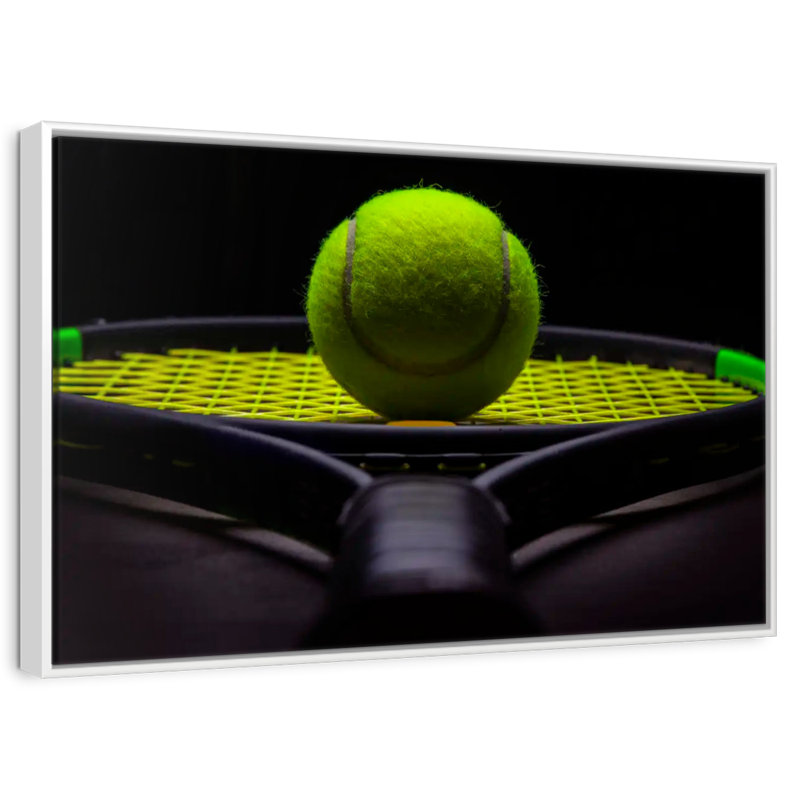 Tennis moderne, Cadre flottant blanc, 40 po x 27 po