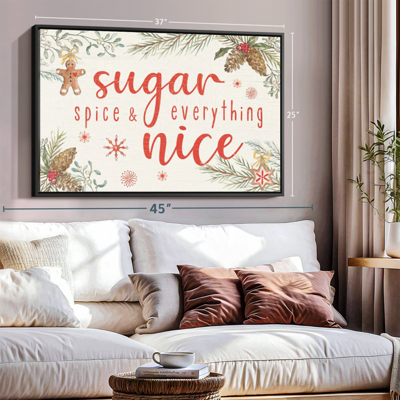 «Gingerbread Christmas I», reproduction sur toile, H 25 po x l 37 po