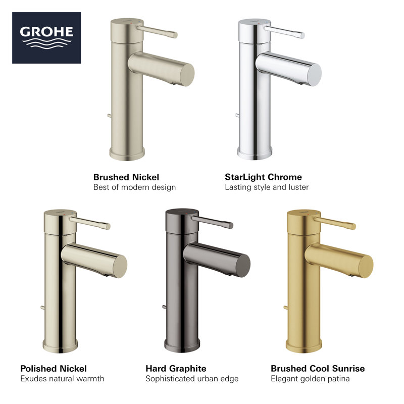 Essence New Single Hole Faucet with Drain Assembly, Polished Nickel Infinity Finish