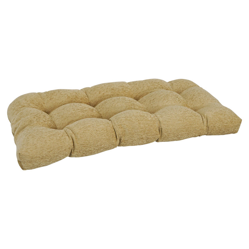 Coussin de 42 po x 19 po à dossier arrondi en chenille jacquard, Brun clair; couleur unie dorée