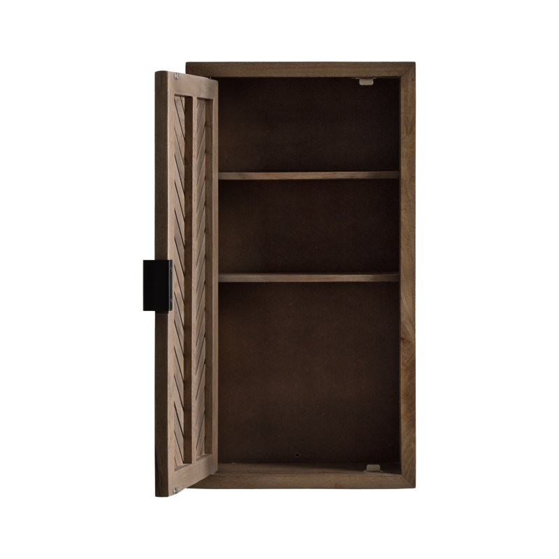 Armoire murale de salle de bain en bois de manguier Mezzeta, Brun
