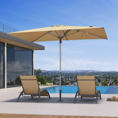 Parasol de table semi-automatique pour l'extérieur