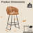 Upholstered Counter Stool With Metal Frame-1632637074