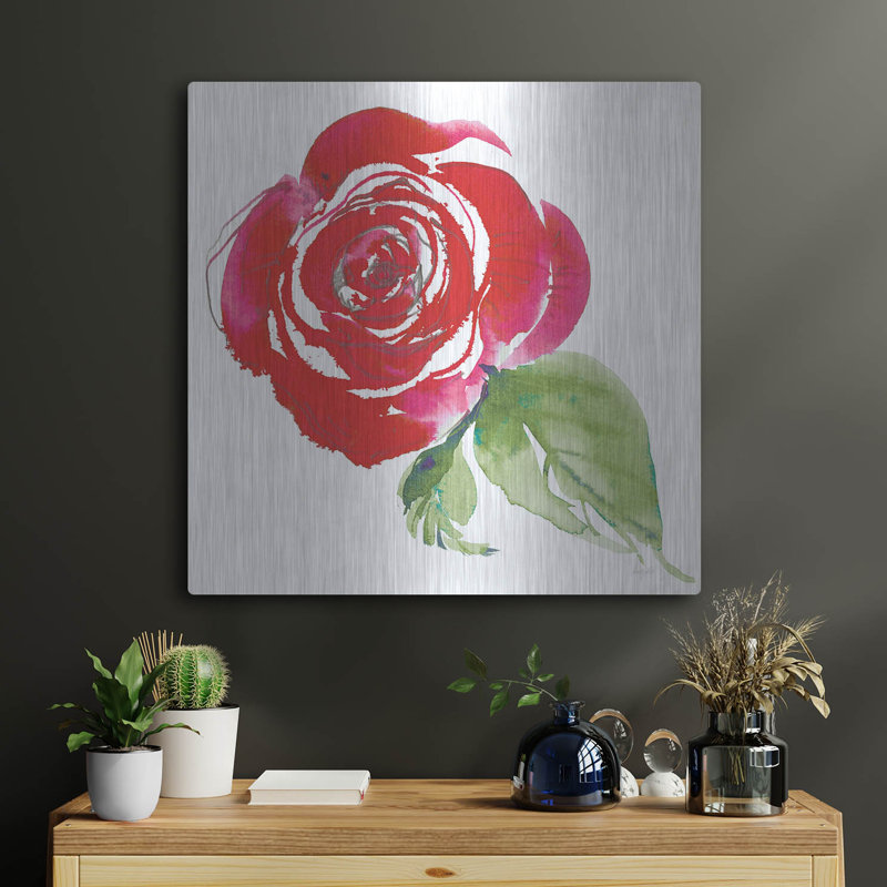 Art mural en métal «Bold Roses 3» par Kristy riz, H 24 po x l 24 po