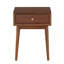 Table de bout, meuble de salon moderne à 1 tiroir et finition brune