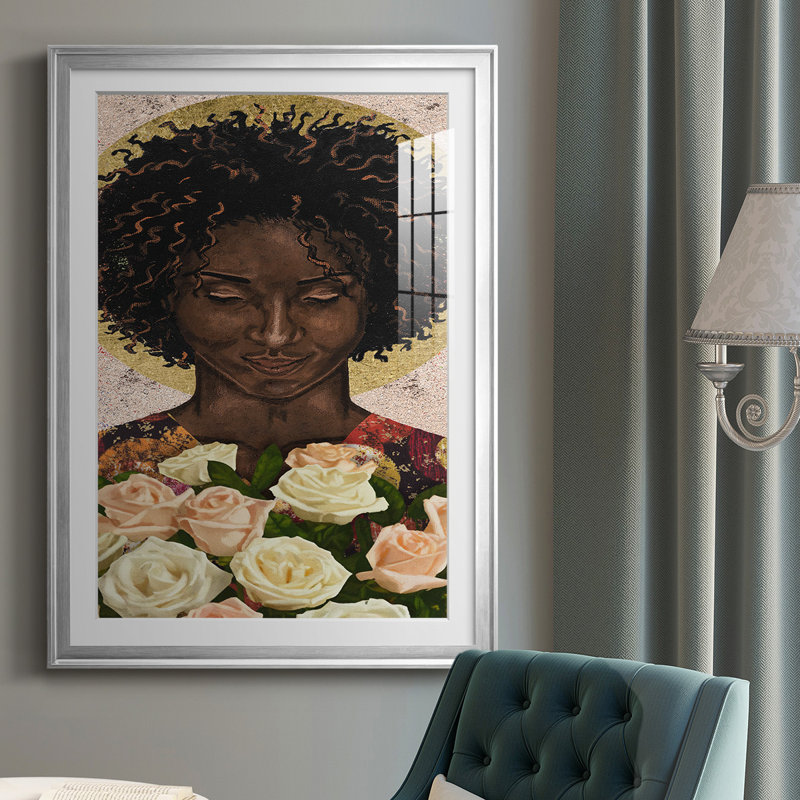 «Meditation I» par - Impression sur, H 30,5 po x l 22,5 po x P 1 po, Cadre argenté