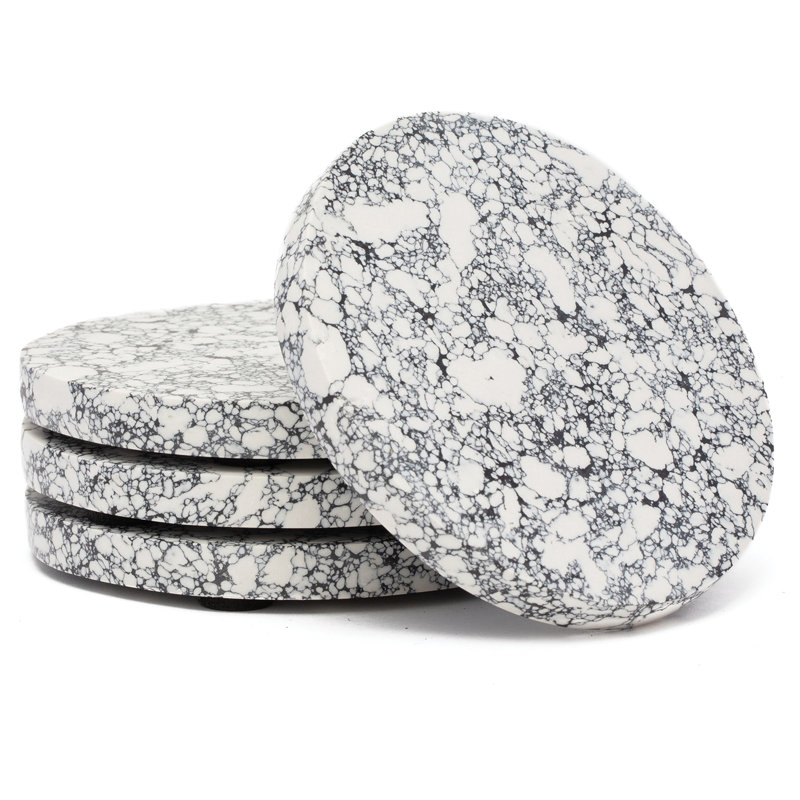 Resin Round 4 Piece Coaster Set