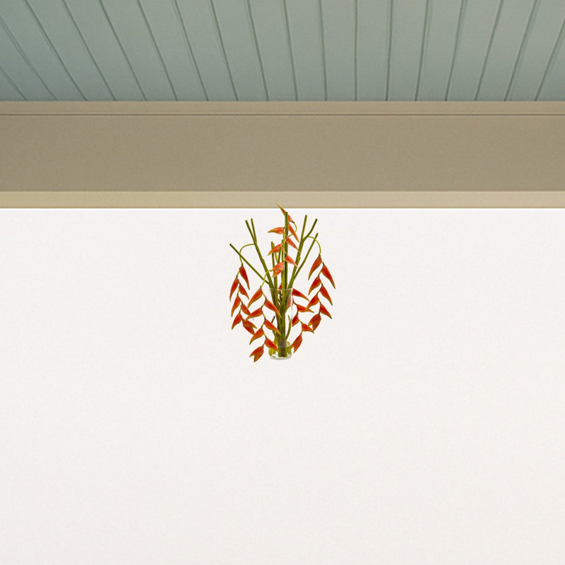 Arrangement artificiel suspendu dans un vase Heliconia
