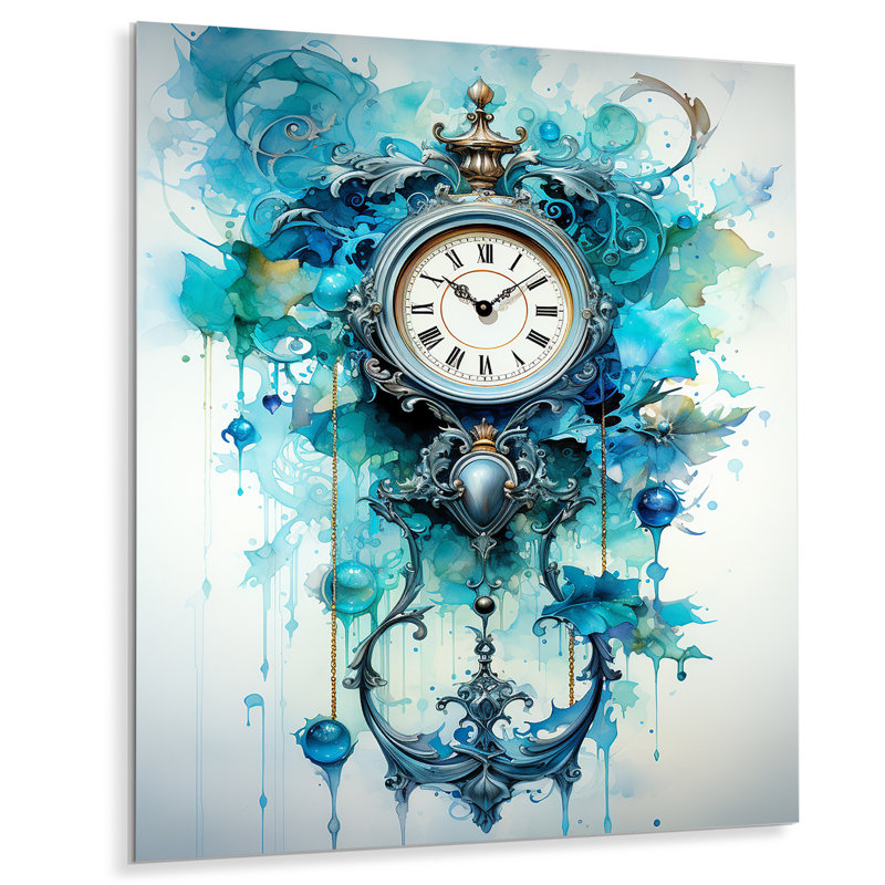 Horloge horloge en mouvement - art mural en métal, H 32 po x l 16 po x P 1 po