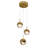 Dimmable 3-light Crystal Sphere Pedant Light Led Pendant In Titanium Gold for Kitchen Island