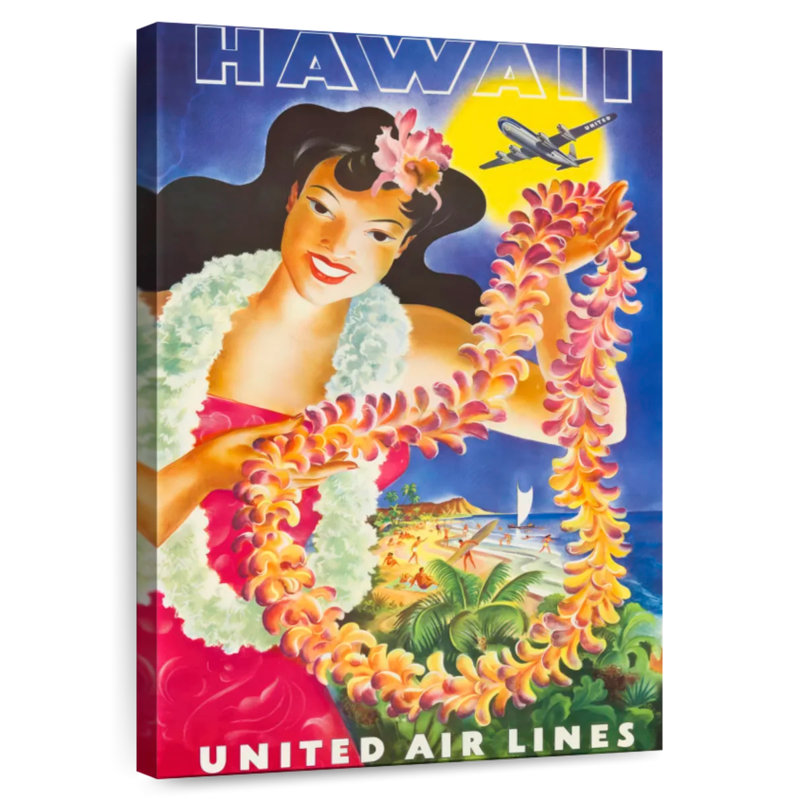 Affiche de voyage Aime Hawaii, H 30 po x l 20 po