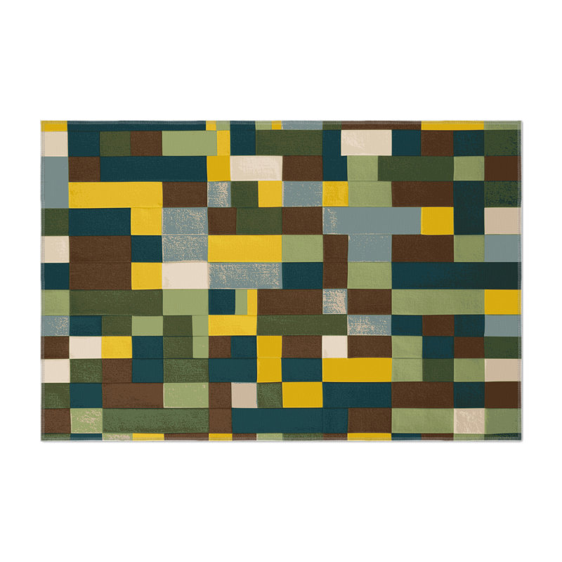Terra Tiles Indoor And Outdoor Area Rug, Rectangle 1'6" x 2'6"