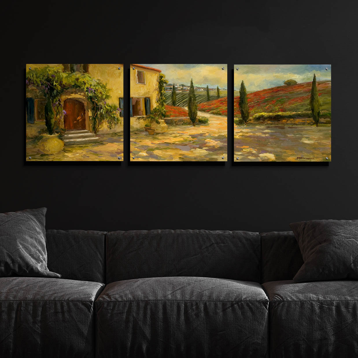 Epic Art 'Tuscan Fields' by Allayn Stevens, Acrylic Glass Wal Art Wayfair