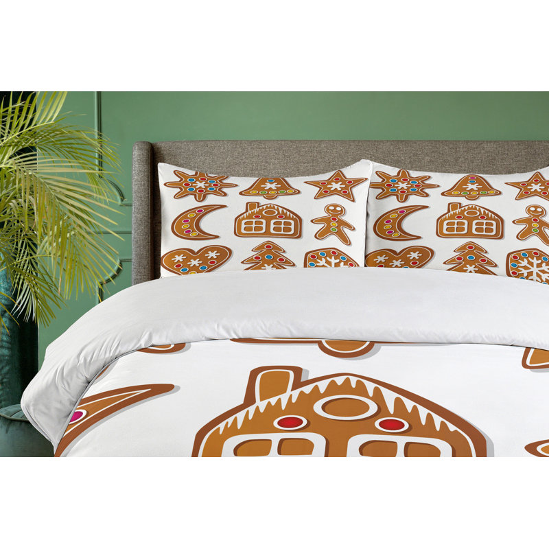 Gingerbread Man Modern & Contemporary Polyester Duvet Cover, Queen