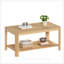 Table basse de coin en bois avec tablette de rangement Arc