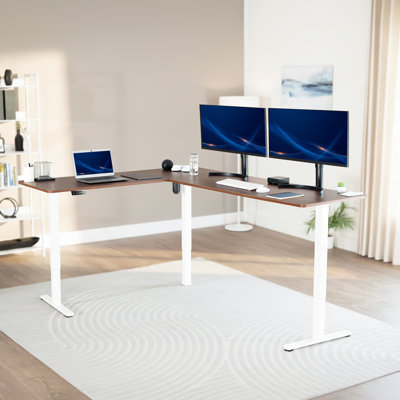 Bureau d'angle électrique VIVO, poste de travail en L