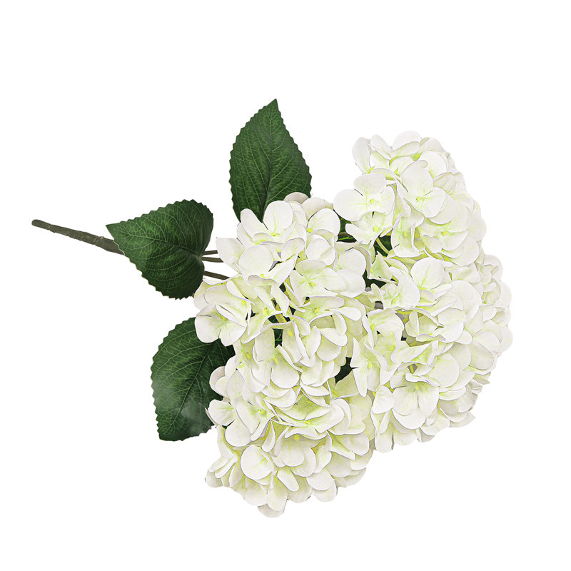Natural Touch Artificial Hydrangea Flower Stem Bush Bouquet, Cream White