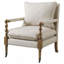 Chaise d'appoint en bois beige avec pieds tournés