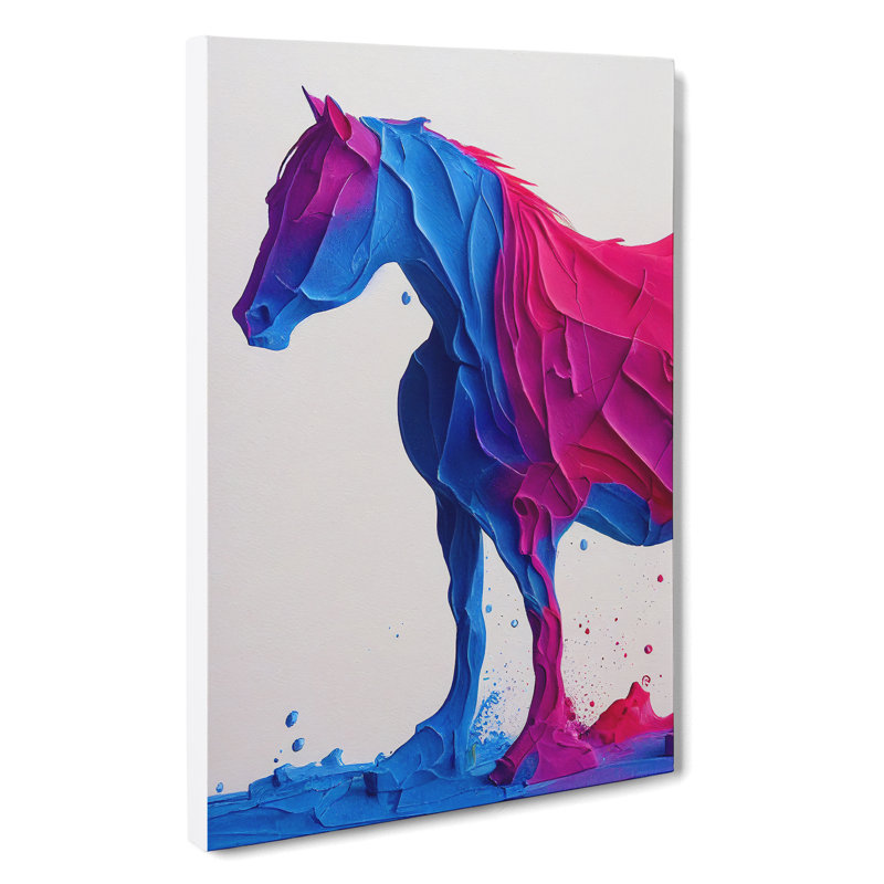 Vibrant Horse Abstract No.1 - Wall Art, 76cm H x 50cm W, Wrapped Canvas, No Matte
